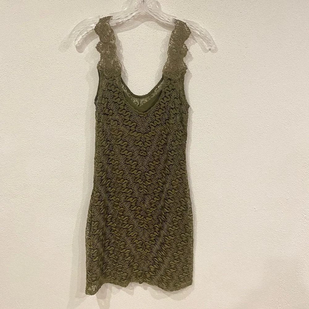 Free People Foiled Again Mini Dress Fairycore Lace Bodycon Y2K Size Medium EUC